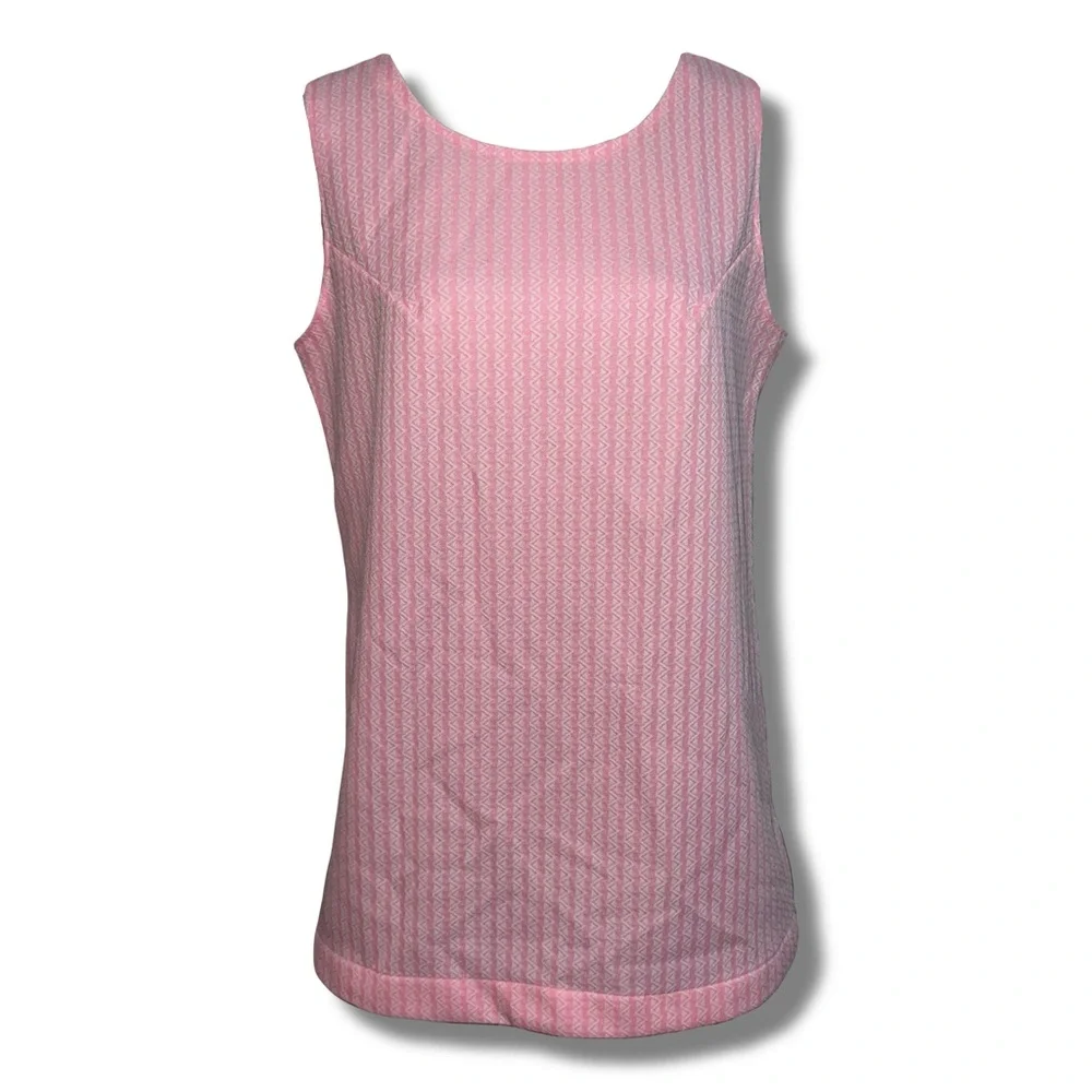 Vtg Handmade Pink & White Striped Tank Top - Picture 1 of 8